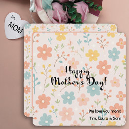 Minimalist Floral Boho Personalized Mother’s Day  Card