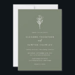 Minimalist Floral Bouquet Taupe Green Wedding Invitation<br><div class="desc">Elevate your wedding stationery with our customizable floral bouquet wedding invitation featuring an elegant minimalist line art design. This beautiful invitation showcases delicate florals designed in a timeless, simple style. The minimalist line art floral bouquet adds a touch of contemporary charm while maintaining a classic elegance. Perfect for couples seeking...</div>