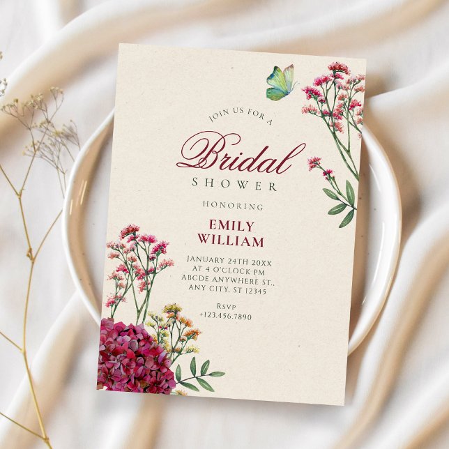 Minimalist floral bridal shower invitation (Creator Uploaded)