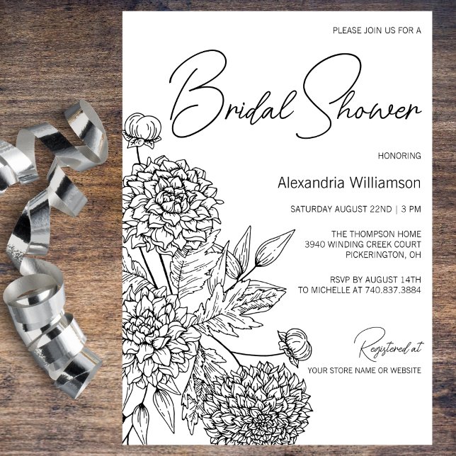 Minimalist Floral Bridal Shower  Invitation (Creator Uploaded)