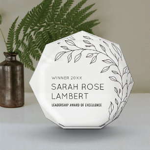 Minimalist Floral Business Employee Achievement Acrylic Award