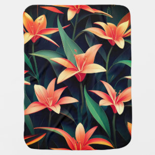 Minimalist Floral Charm Seamless Pattern Baby Blanket