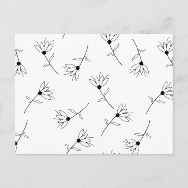 Minimalist Floral Elegant Postcards (Front)