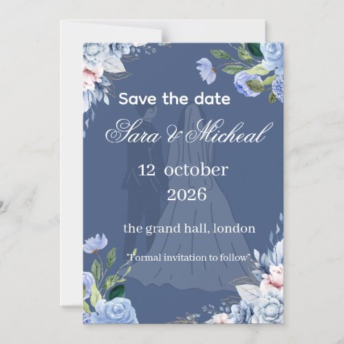 Minimalist Floral Eucalyptus Save the Date Card