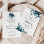 Minimalist Floral Front & Back Wedding Invitation