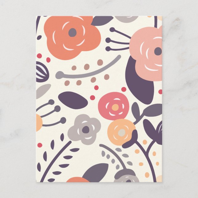 Minimalist floral holiday postcard (Front)