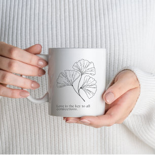 Minimalist Floral   Inspirational Heartfelt Quote Coffee Mug