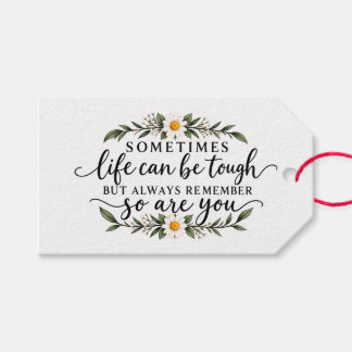 Minimalist Floral Inspirational Quote Design Gift Tags