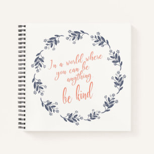 Minimalist Floral Inspirational Quote Uplifting  Notebook