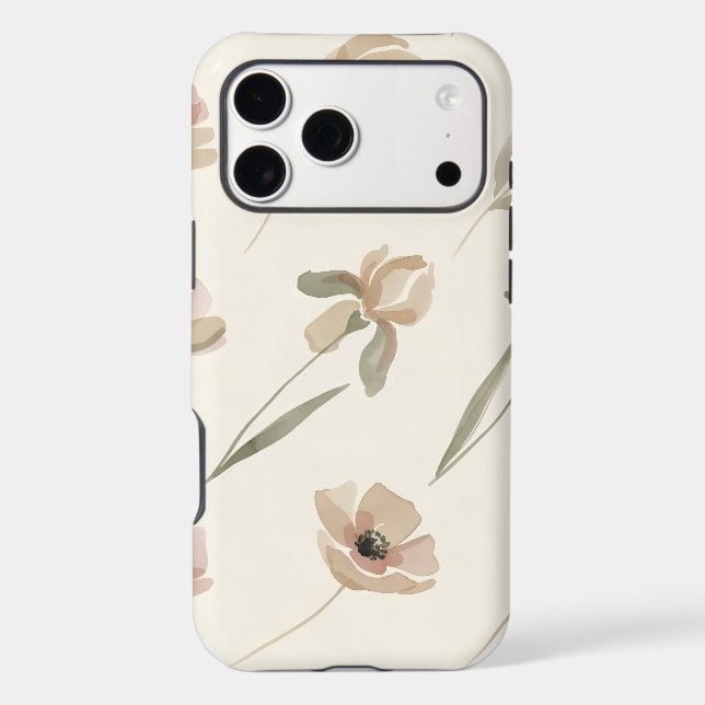 Minimalist Floral iPhone 17 Pro Max Case (Back)