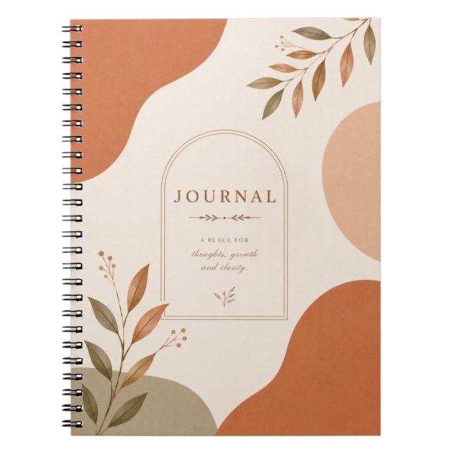 Minimalist Floral Journal | Neutral Notebooke  (Front)