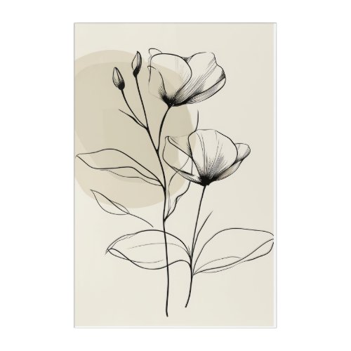 Minimalist Floral Line Abstract Botanical Wall Art
