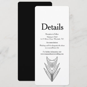 Minimalist Floral Line Art Botany Monochrome Invitation