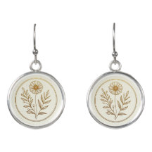 Minimalist Floral Line Art Earrings