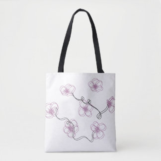 Minimalist Floral Line Art Tote Bag