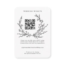 Minimalist Floral Line Art Wedding Enclosure Card