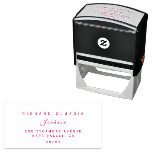 Minimalist Floral Line Art Wedding Self-inking Stamp