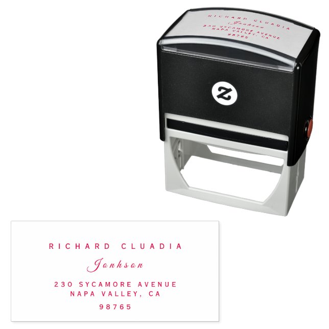 Minimalist Floral Line Art Wedding  Self-inking Stamp (In Situ)