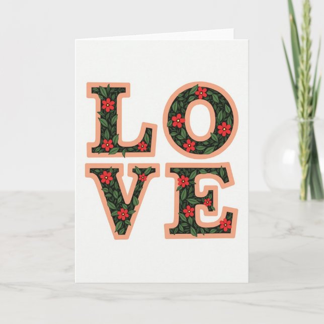 Minimalist Floral Love Card (Front)