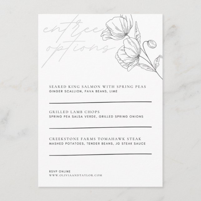 Minimalist Floral - Menu (Front)