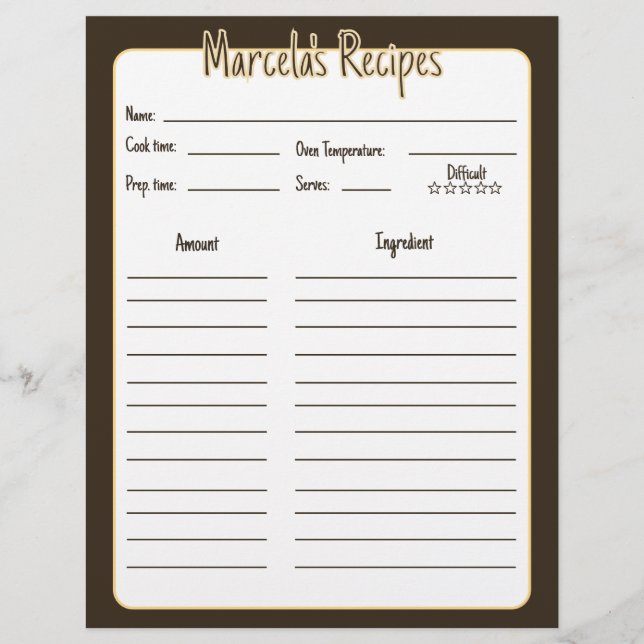 Minimalist Floral Mexican Recipe Pages for Binder  (Front)