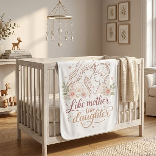 Minimalist Floral Mother and Daughter Baby Blanket