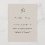 Minimalist Floral Neutral Wishing Well  Enclosure Card<br><div class="desc">Can be customized to suit your needs. © Gorjo Designs. Made for you via the Zazzle platform. // Looking for matching items? Other stationery from the set available in the ‘collections’ section of my store. // Need help customizing your design? Got other ideas? Feel free to contact me (Zoe) directly....</div>