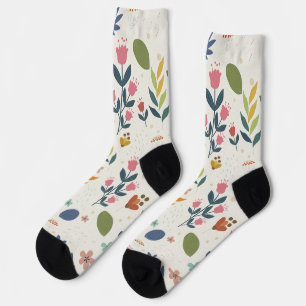 Minimalist Floral Pattern Socks