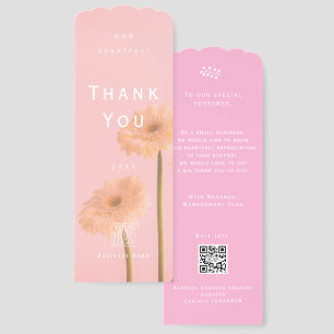 Minimalist Floral Photo Thank You Business Pink Bookmarks