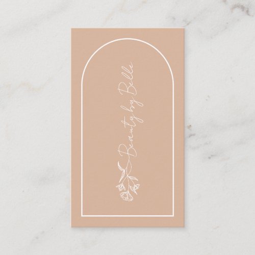 Minimalist Floral Pink Arch Beauty Esthetician Business Card