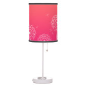Minimalist Floral Pink White Dandelion Flower  Table Lamp (Left)