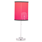 Minimalist Floral Pink White Dandelion Flower  Table Lamp (Back)