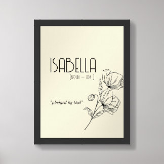 Minimalist Floral Poster - Custom Name and Meaning