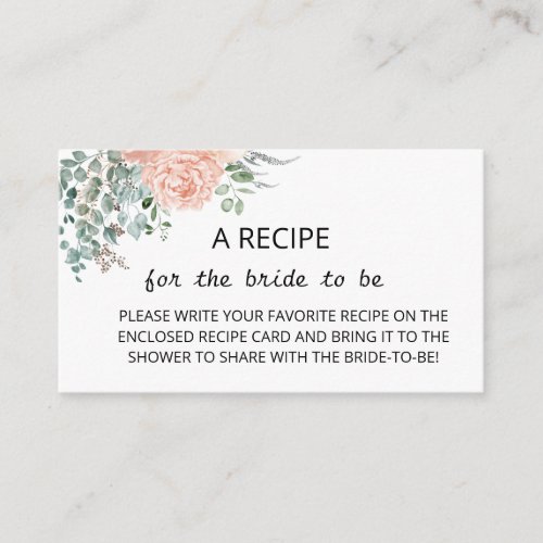 Minimalist Floral Recipe for the  Enclosure Card 