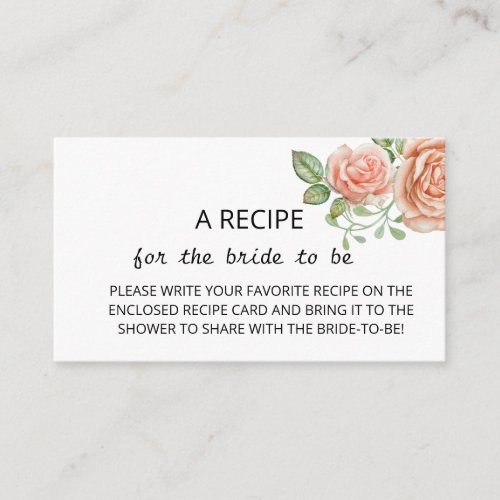 Minimalist Floral Recipe for the  Enclosure Card 