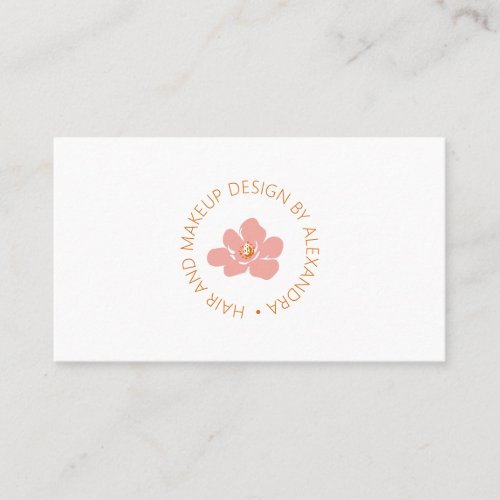 Minimalist Floral Terracotta Pink Flower Circle  Business Card