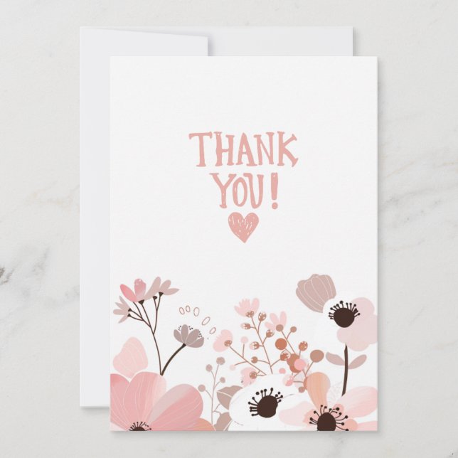 Minimalist Floral Thank You Card (Front)