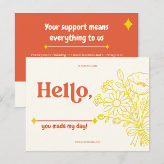 Minimalist Floral Thank You Card Small Business 