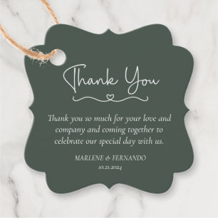 Minimalist Floral Thank You Favor Gift Tags