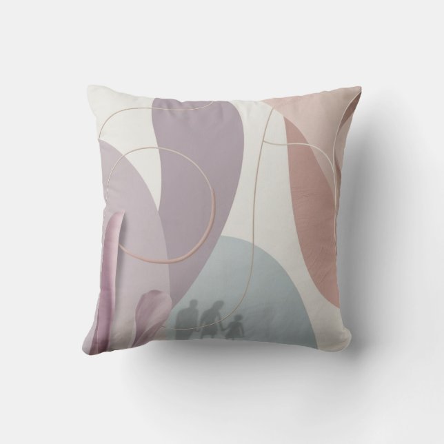 minimalist floral  throw pillow (Back)