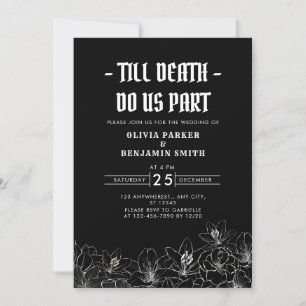 Minimalist Floral Till Death Do Us Part Wedding Invitation