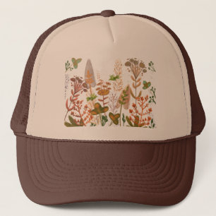minimalist floral  trucker hat