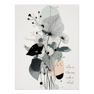 Minimalist Floral Wall Art Print 1