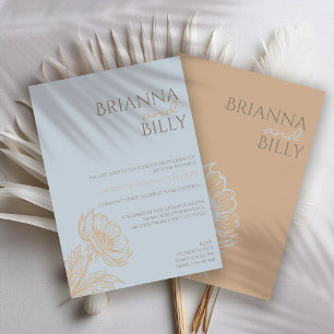 Minimalist Floral Wedding Invitation