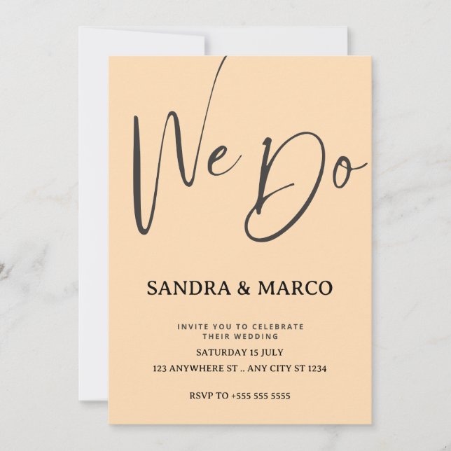 Minimalist Floral wedding invitation  (Front)