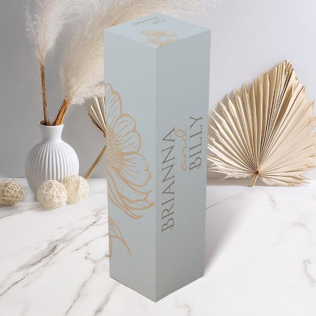 Minimalist Floral Wedding Wine Box (Creator Uploaded)