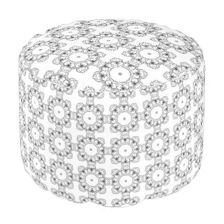 Minimalist Floral White Pouf