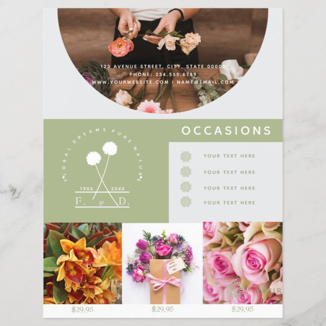 Minimalist Florist Business Photo Flyer (Front)