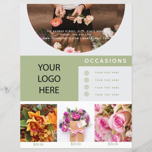 Minimalist Florist Business Photo Logo Flyer