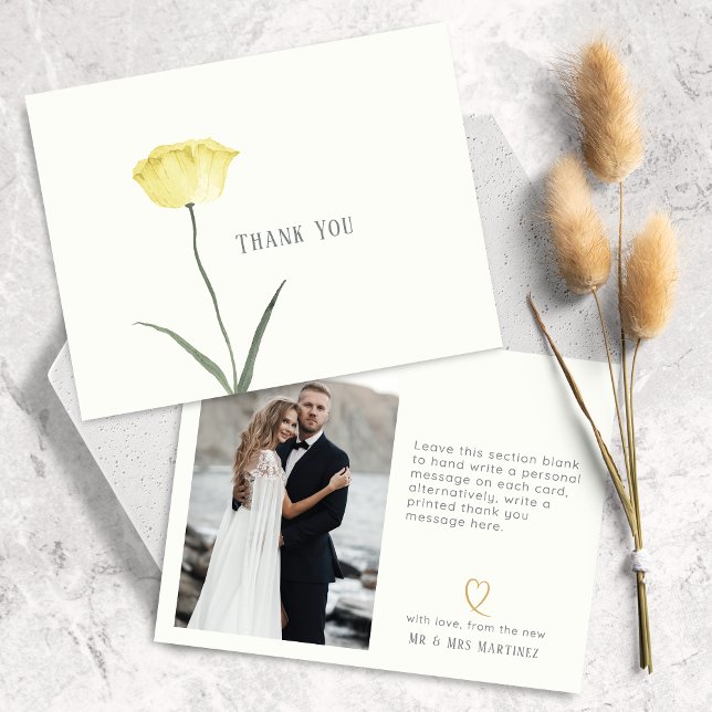 Minimalist Flower Butternut Thank You Card (Creator Uploaded)